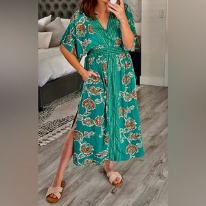 Knox Rose Green Floral Midi Dress